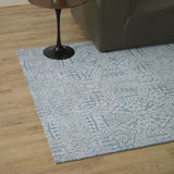 Javiera Contemporary Moroccan 8x10 Area Rug Ivory and Light Blue R-1018A-810