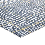 Kaja Abstract Plaid 8x10 Area Rug Ivory, Cadet Blue and Citron R-1024C-810