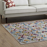 Laleh Geometric Mosaic 4x6 Area Rug Multicolored R-1088A-46