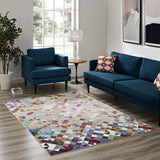 Lavendula Triangle Mosaic 4x6 Area Rug Multicolored R-1089A-46