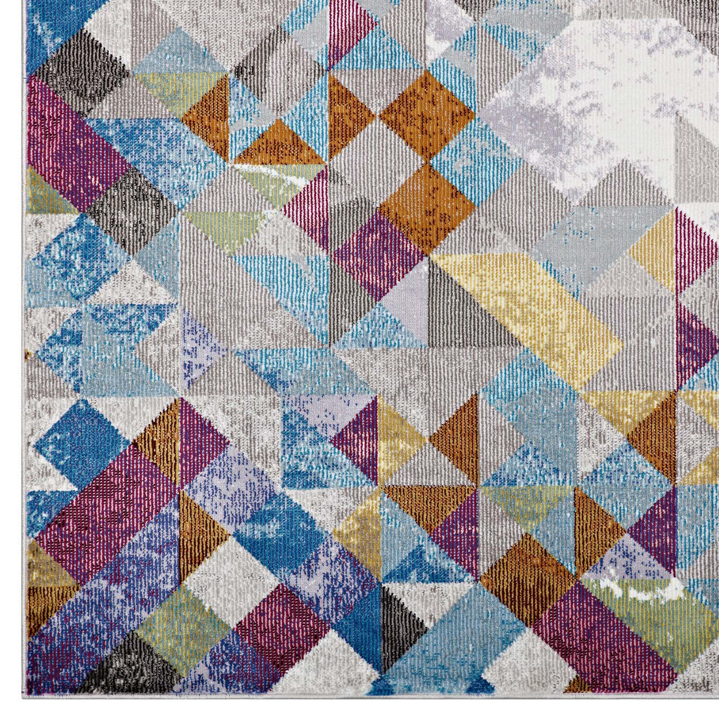 Lavendula Triangle Mosaic 8x10 Area Rug Multicolored R-1089A-810