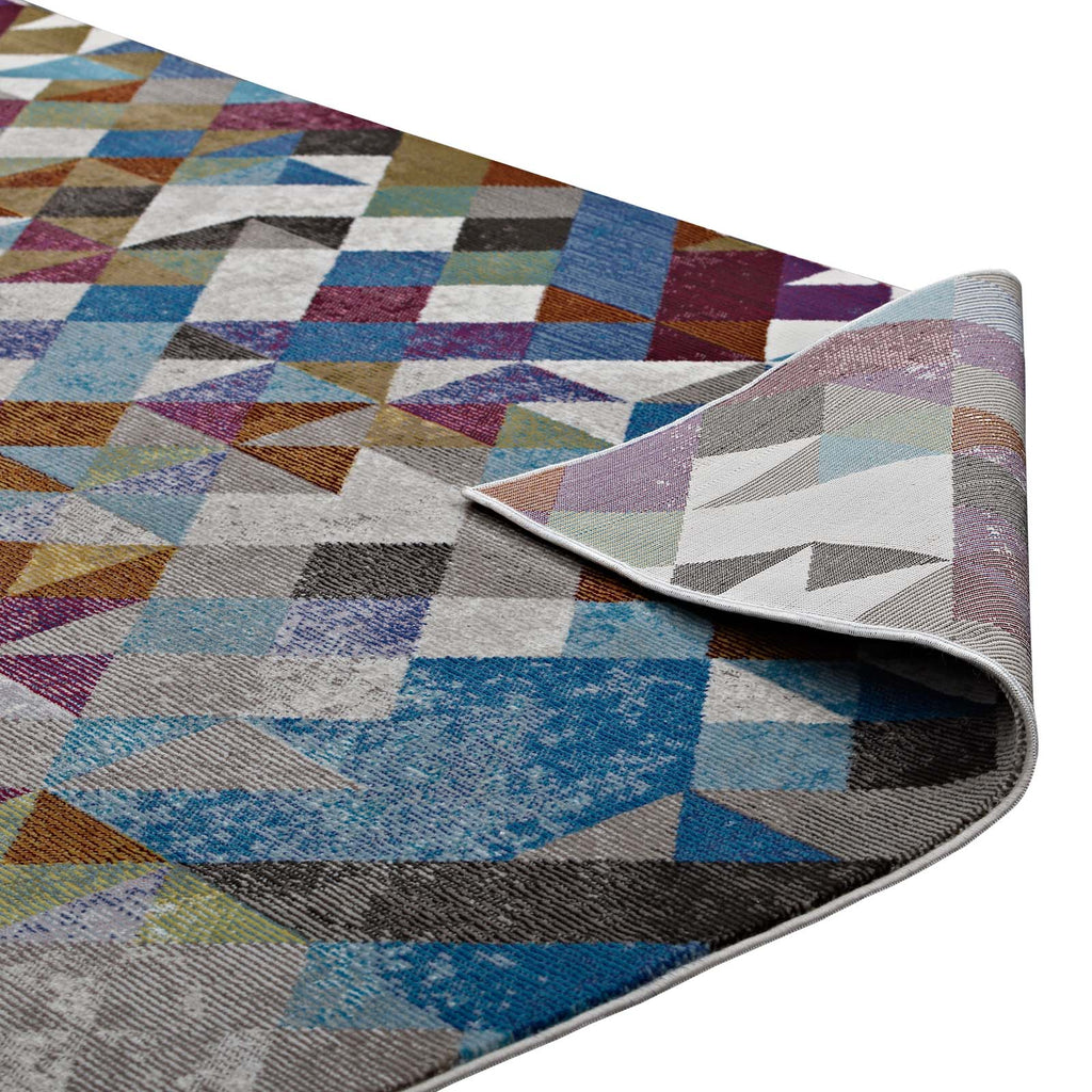 Lavendula Triangle Mosaic 8x10 Area Rug Multicolored R-1089A-810