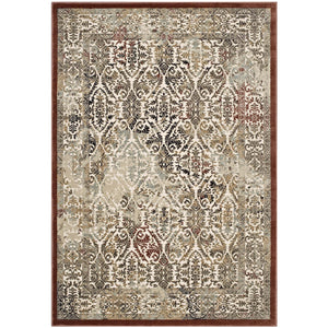 Hester Ornate Turkish 5x8 Vintage Area Rug Tan and Walnut Brown R-1100A-58