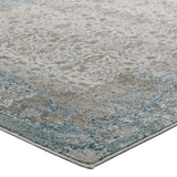 Dilys Distressed Vintage Floral Lattice 8x10 Area Rug Teal, Brown and Beige R-1103A-810