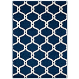 Beltara Chain Link Transitional Trellis 5x8 Area Rug Moroccan Blue and Ivory R-1129B-58