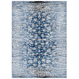 Chiara Distressed Floral Lattice Contemporary 5x8 Area Rug Moroccan Blue R-1131A-58