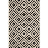 Perplex  Geometric Diamond Trellis 5x8 Indoor and Outdoor Area Rug Black and Beige R-1134A-58