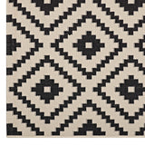 Perplex  Geometric Diamond Trellis 5x8 Indoor and Outdoor Area Rug Black and Beige R-1134A-58