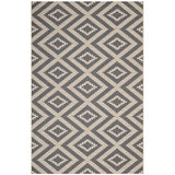 Jagged Geometric Diamond Trellis 5x8 Indoor and Outdoor Area Rug Gray and Beige R-1135A-58