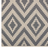 Jagged Geometric Diamond Trellis 8x10 Indoor and Outdoor Area Rug Gray and Beige R-1135A-810