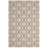 Linza Wave Abstract Trellis 5x8 Indoor and Outdoor Area Rug Beige and Gray R-1136A-58