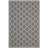 Avena Moroccan Quatrefoil Trellis 4x6 Indoor and Outdoor Area Rug Gray and Beige R-1137B-46