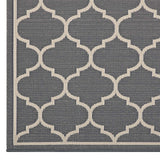 Avena Moroccan Quatrefoil Trellis 4x6 Indoor and Outdoor Area Rug Gray and Beige R-1137B-46