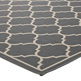 Avena Moroccan Quatrefoil Trellis 4x6 Indoor and Outdoor Area Rug Gray and Beige R-1137B-46