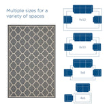 Avena Moroccan Quatrefoil Trellis 4x6 Indoor and Outdoor Area Rug Gray and Beige R-1137B-46