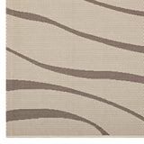 Surge Swirl Abstract 5x8 Indoor and Outdoor Area Rug Light and Dark Beige R-1138A-58