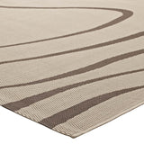 Surge Swirl Abstract 5x8 Indoor and Outdoor Area Rug Light and Dark Beige R-1138A-58