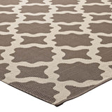 Cerelia Moroccan Trellis 8x10 Indoor and Outdoor Area Rug Light and Dark Beige R-1139A-810