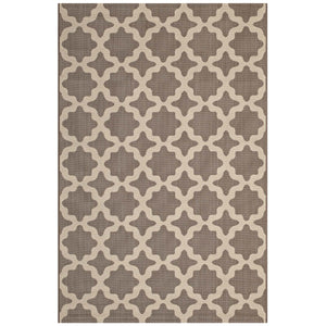 Cerelia Moroccan Trellis 9x12 Indoor and Outdoor Area Rug Light and Dark Beige R-1139A-912