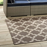 Cerelia Moroccan Trellis 9x12 Indoor and Outdoor Area Rug Light and Dark Beige R-1139A-912