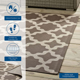 Cerelia Moroccan Trellis 9x12 Indoor and Outdoor Area Rug Light and Dark Beige R-1139A-912