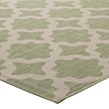 Cerelia Moroccan Trellis 9x12 Indoor and Outdoor Area Rug Beige and Light Green R-1139B-912