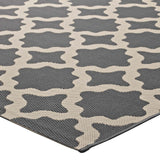 Cerelia Moroccan Trellis 5x8 Indoor and Outdoor Area Rug Gray and Beige R-1139D-58