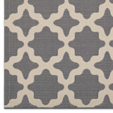 Cerelia Moroccan Trellis 9x12 Indoor and Outdoor Area Rug Gray and Beige R-1139D-912