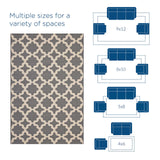 Cerelia Moroccan Trellis 9x12 Indoor and Outdoor Area Rug Gray and Beige R-1139D-912