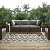 Cerelia Moroccan Trellis 9x12 Indoor and Outdoor Area Rug Gray and Beige R-1139D-912