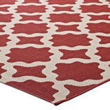 Cerelia Moroccan Trellis 5x8 Indoor and Outdoor Area Rug Red and Beige R-1139E-58