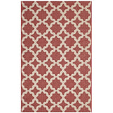 Cerelia Moroccan Trellis 9x12 Indoor and Outdoor Area Rug Red and Beige R-1139E-912