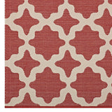 Cerelia Moroccan Trellis 9x12 Indoor and Outdoor Area Rug Red and Beige R-1139E-912