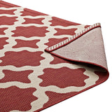 Cerelia Moroccan Trellis 9x12 Indoor and Outdoor Area Rug Red and Beige R-1139E-912