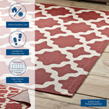 Cerelia Moroccan Trellis 9x12 Indoor and Outdoor Area Rug Red and Beige R-1139E-912