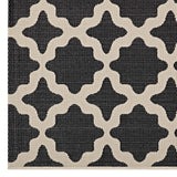 Cerelia Moroccan Trellis 9x12 Indoor and Outdoor Area Rug Black and Beige R-1139F-912