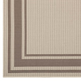 Rim Solid Border 8x10 Indoor and Outdoor Area Rug Light and Dark Beige R-1140A-810