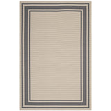 Rim Solid Border 5x8 Indoor and Outdoor Area Rug Gray and Beige R-1140D-58