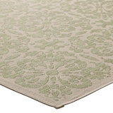 Ariana Vintage Floral Trellis 8x10 Indoor and Outdoor Area Rug Light Green and Beige R-1142B-810