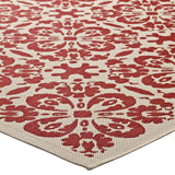 Ariana Vintage Floral Trellis 8x10 Indoor and Outdoor Area Rug Red and Beige R-1142D-810