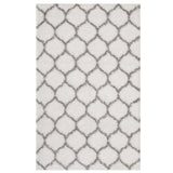 Solvea Moroccan Trellis 5x8 Shag Area Rug Ivory and Gray R-1143C-58