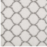 Modway Furniture Solvea Moroccan Trellis 8x10 Shag Area Rug 0423 Ivory and Gray R-1143C-810