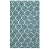 Solvea Moroccan Trellis 5x8 Shag Area Rug Aqua Blue and Ivory R-1143E-58