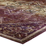 Success Kaede Transitional Distressed Vintage Floral Persian Medallion 5x8 Area Rug Multicolored R-1157A-58