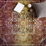 Success Kaede Transitional Distressed Vintage Floral Persian Medallion 5x8 Area Rug Multicolored R-1157A-58