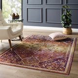 Success Kaede Transitional Distressed Vintage Floral Persian Medallion 8x10 Area Rug Multicolored R-1157A-810