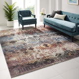 Success Tahira Transitional Distressed Vintage Floral Moroccan Trellis 8x10 Area Rug Multicolored R-1159A-810