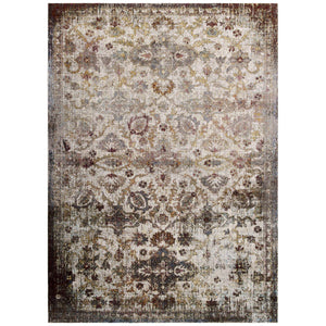 Success Kaede Distressed Vintage Floral Moroccan Trellis 5x8 Area Rug Multicolored R-1161A-58