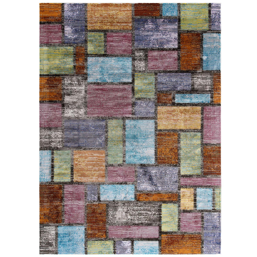 Success Nyssa Abstract Geometric Mosaic 8x10 Area Rug Multicolored R-1162A-810