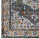 Success Anisah Distressed Floral Persian Medallion 4x6 Area Rug Gray, Ivory, Yellow, Orange R-1163A-46